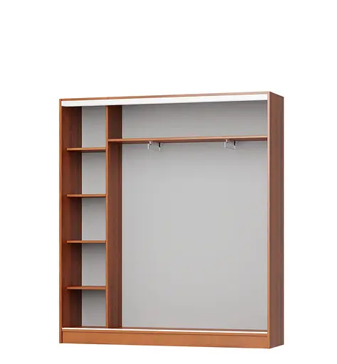 Шафа-купе тридверна MebelStar Уні AL 2ДСП/Дзеркало 180x45x210 см Антрацит (MBS-3076) - фото 2