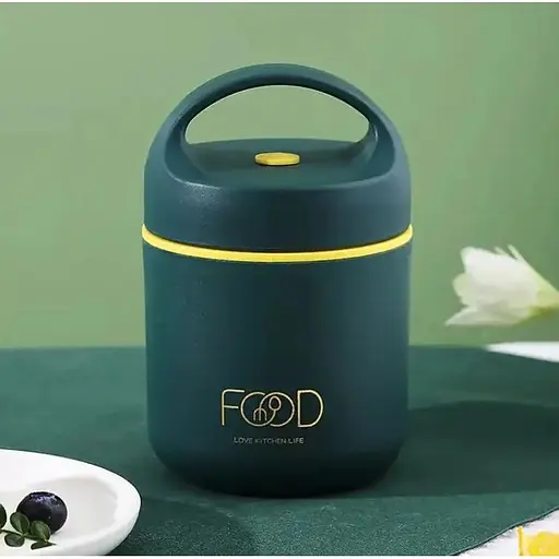 Термос для їжі - ланчбокс FOOD 0,49л харчовий термос з контейнером green - фото 2