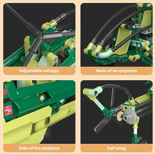 Конструктор вертоліт Mould King  Exploration Helicopter  авіція військовий розвідувач авіація 284 деталей - фото 6