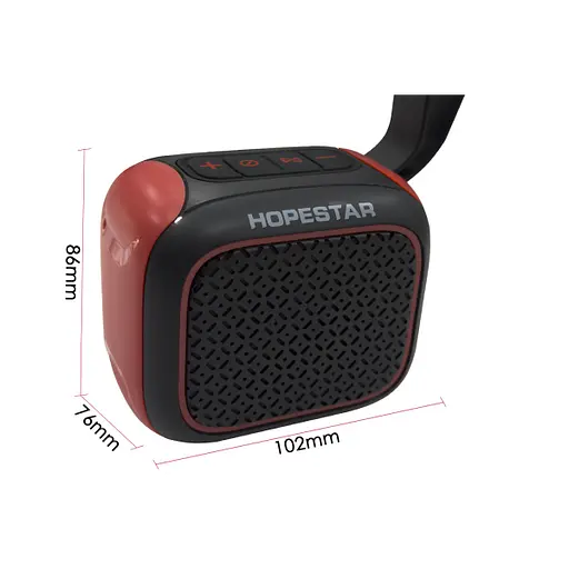 Портативная колонка Hopestar A22, 5W/TWS/IPX6/500mAh, Grey-red - фото 3