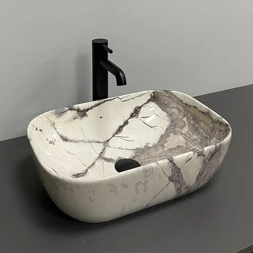 Умивальник VBI Ravenna sand glossy накладний VBI-011231, Мармур - фото 5