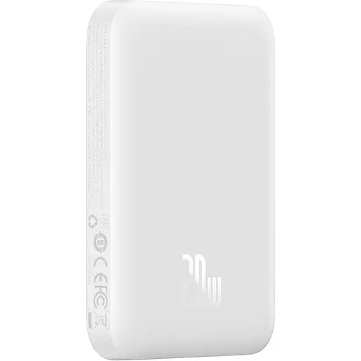 Зовнішній акумулятор Baseus Magnetic Bracket Mini 6000mAh 20W White (P10059002223-00/P10059003222-00) [102129] - фото 3