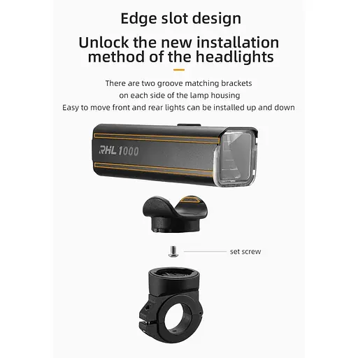 Велофара ROCKBROS RHL 1000 мощная аккумуляторная USB 4500 mAh 1000 LUM - фото 5