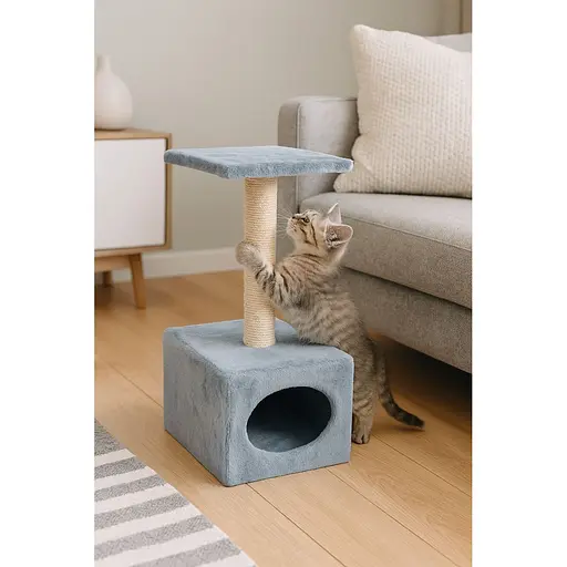 Когтеточка Природа Д11 для кошек с большой будкой 36x36x65 см [CD] в ассортименте - фото 2