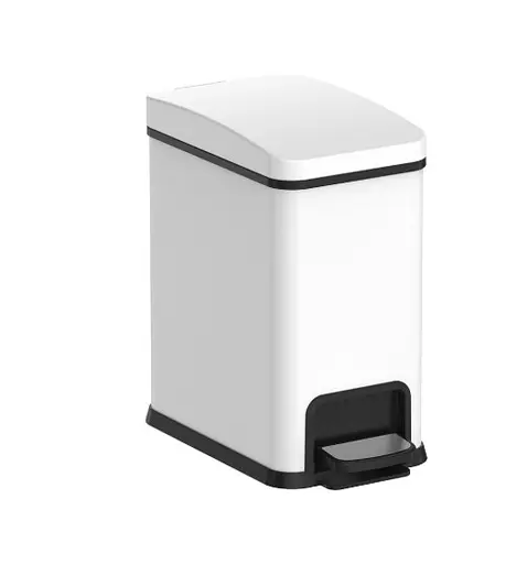 Відро для сміття Koer TC-010108-08 з плавним закриттям прямокутне 8 л білий (KR5592)  - фото 2