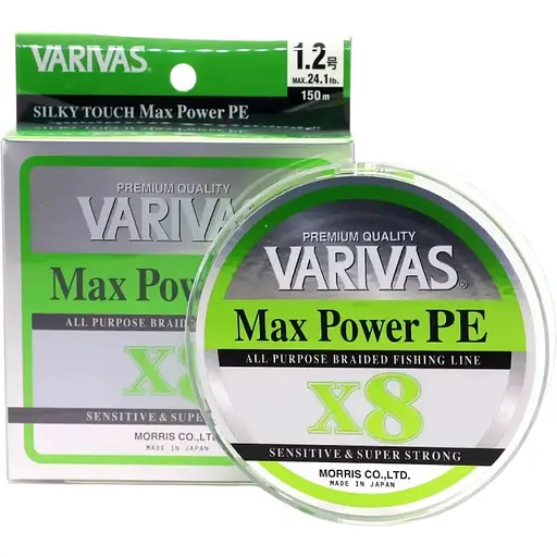 Шнур Varivas Max Power PE X8 Lime Green 150 m 10.8 kg 0.185 mm 1.2 (1102-13504)