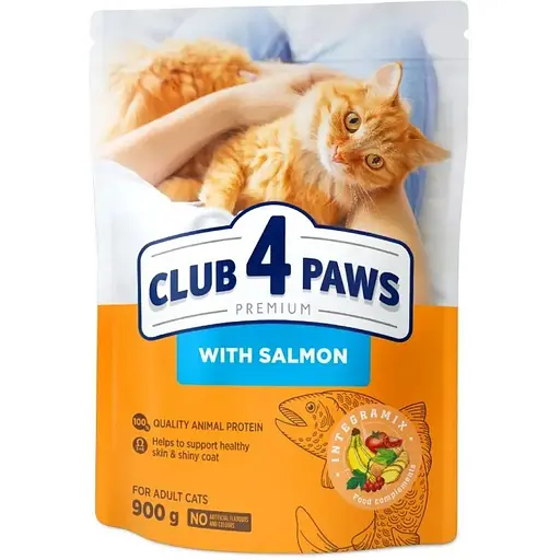 Сухой корм Club 4 Paws Premium для кошек Лосось 900 г - фото 1