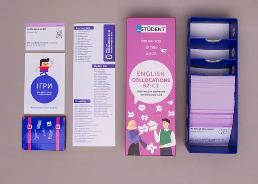 Настольная игра English Student Карточки для изучения английского языка English Student Collocations B2-C1 (укр.) (591225944) - фото 6