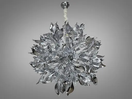 Интересная подвесная люстра с керамическими элементами, 40 ламп, хром. - фото 3