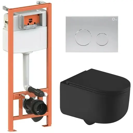 Набір Q-tap Nest 4 в 1 підвісний унітаз Taurus Ultra Quiet 490x360x380 + комплект інсталяції QT2433084EUQMB46180 - фото 1