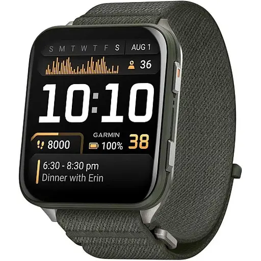 Смарт-годинник Garmin Venu X1 Moss with Titanium Caseback and Moss ComfortFit Nylon Band (010-02980-01/03)