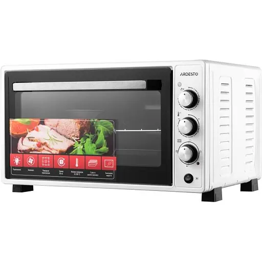 Электропечь Ardesto 1700 Вт, 48 л, хром.тены, таймер, подсвеч., конвекция, подв.стекло, белый - фото 1