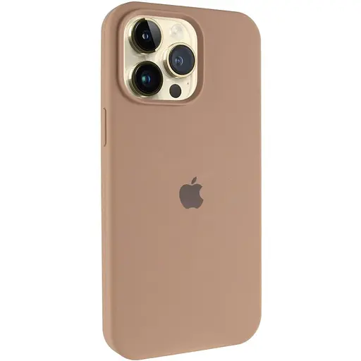 Чехол Silicone Case AA Logo with MagSafe для Apple iPhone 12 Pro Max 6.7 Бежевый/Desert Gold - фото 1