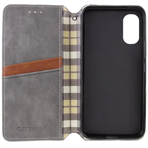 Кожаный чехол-книжка GETMAN Cubic (PU) для Oppo A58 4G Серый - фото 3