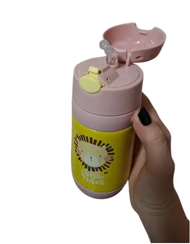 Термос-поїлка Stenson MT-2090-50 дитяча з трубочкою 350мл Рожево жовтий - фото 2