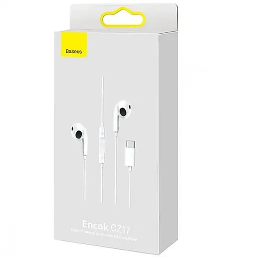 Наушники Baseus проводные с коннектором USB-C Encok CZ19 (Type-C) A00182201213-00 белые - фото 8
