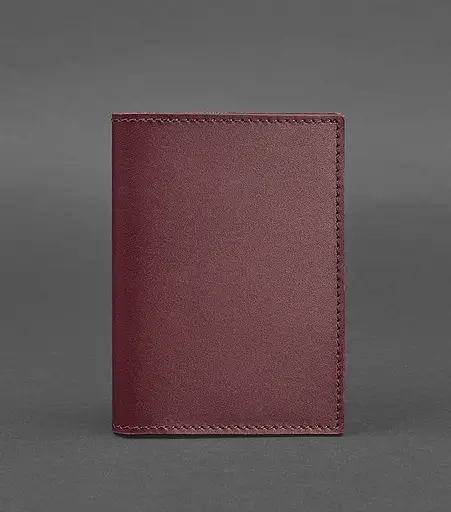 Кожаная обложка для паспорта и военного билета 1.2 бордовая Краст - фото 1