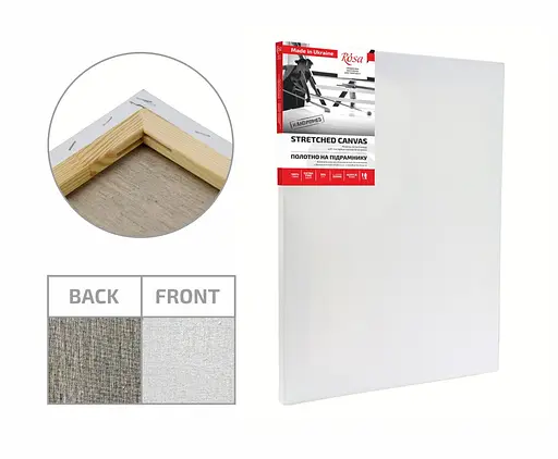 Полотно на підрамник Rosa у дрібне зерно льон акриловий грунт - фото 2