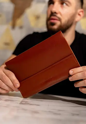 Шкіряний блокнот софт-бук 7.0 світло-коричневий - фото 2