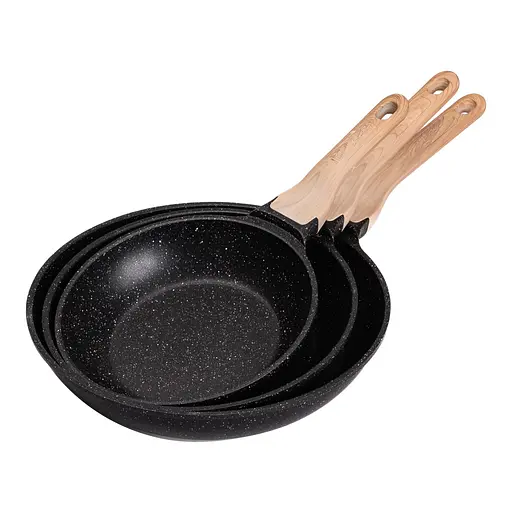 Набор универсальных сковородок ⌀ 20/24/28 см MGC алюминиевый с антипригарным покрытием 1,2/2/3 л - фото 7