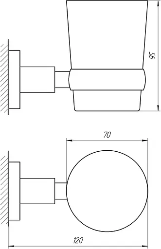 Склянка одинарна Perfect Sanitary Appliances SP 8121 хром - фото 2
