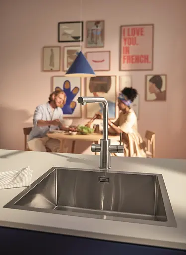 Змішувач для кухні з підключенням питної води з висувним виливом Grohe Blue Pure Minta 30601DC0 Нержавіюча сталь - фото 7