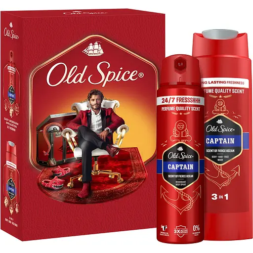 Подарунковий набір Old Spice Gentleman Captain: аерозольний дезодорант 150 мл + гель для душу 3-в-1 250 мл