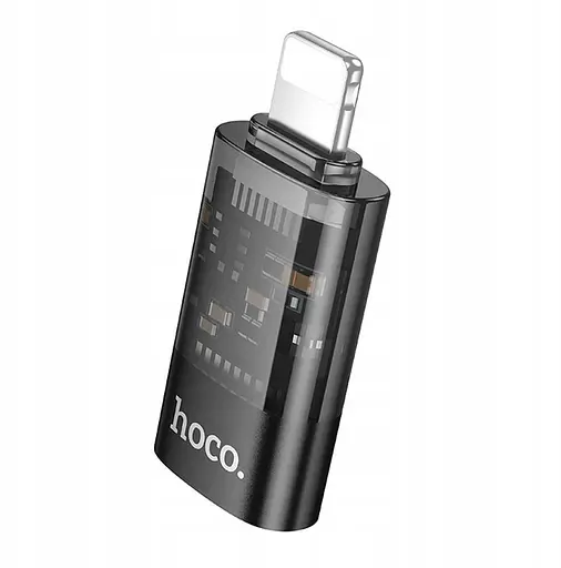 Адаптер Hoco UA36A iP male to Type-C female OTG transparent adapter Чорний - фото 2