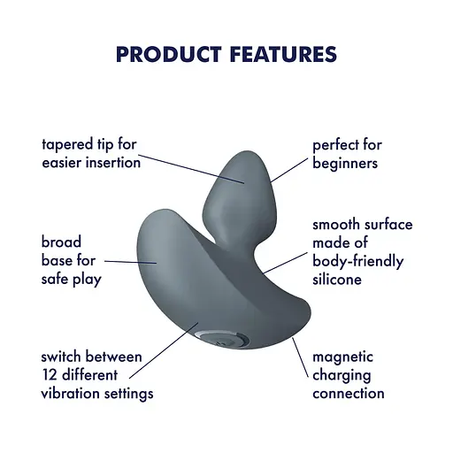 Анальная пробка Satisfyer Booty Absolute Beginners 1, 7.3 см (серый) - фото 6
