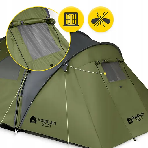 Намет туристичний Mountain Goat Prime Quatro 4-місний Olive (P-5905973406598) - фото 5