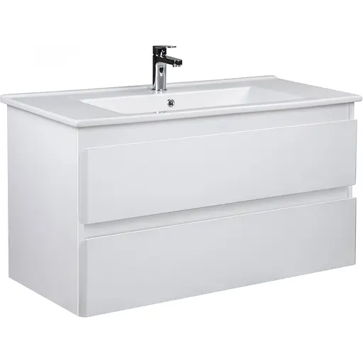 Тумба Мойдодир Сорренто 100-A Білий у ванну з умивальником Creavit Su-100 Білий - фото 1