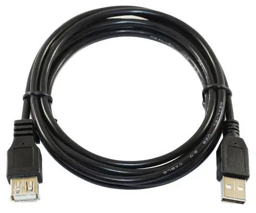Кабель USB 2.0 AM – USB AF, 2 м, черный, REAL-EL (EL123500028) - фото 1