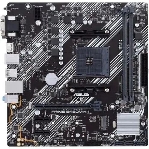 Материнская плата Asus Prime AM4 (B450) B450M-K II, B450, 2xDDR4, Int.Video (CPU), 4xSATA3, 1xM.2, 1xPCI-E 16x 3.0, 2xPCI-E 1x 2.0, ALC88 6xUSB3.2/6xUSB2.0, VGA/DVI-D/HDMI, MicroATX