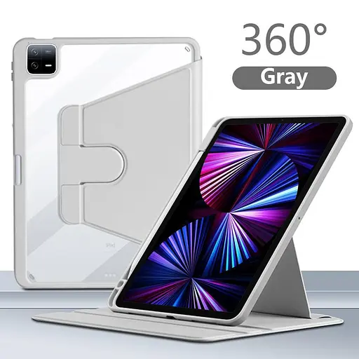Чохол TPUCristal Pen holder 360 для Xiaomi Pad 6 / 6 Pro 11 2023 Сірий - фото 6