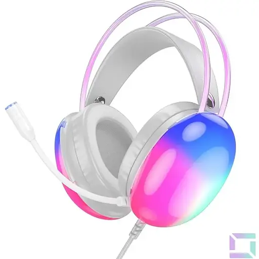 Ігрові накладні навушники Hoco W109 Rich, USB, 3.5мм, 2м, Білий