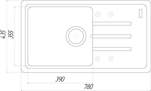 Кухонная мойка гранитная Globus Lux Lugano черный 780х435мм-А0002, Черный - фото 2