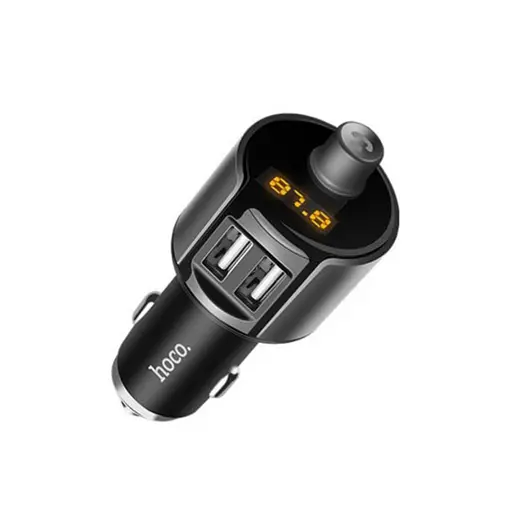 FM-трансмиттер Hoco E19 Smart car wireless FM transmitter 2USB 2.4A Серый - фото 1