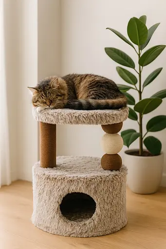 Дряпка-будиночок Trixie Harvey для котів джут/плюш біло-коричнева 54х40х73 см [CD] - фото 7