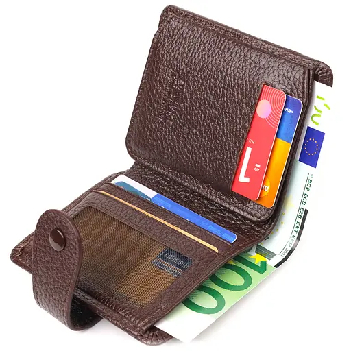 Мужской кожаный кошелек Canpellini 10.6х9х1 см acs0025043 - фото 4