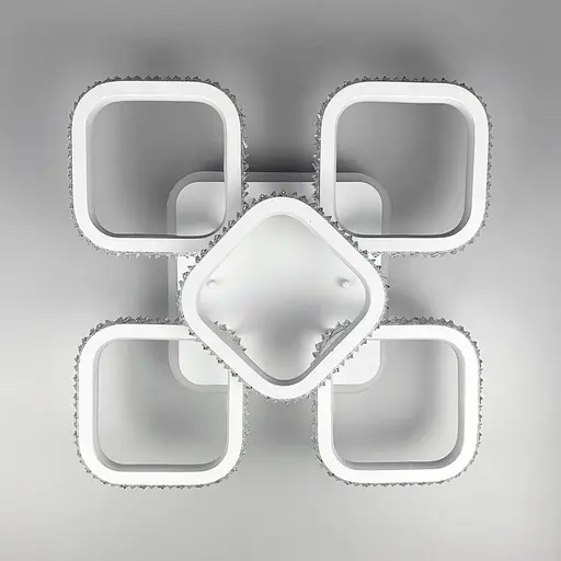 Світлодіодний світильник із RGB підсвіткою з кристалами на корпусі Line.F А 77073/4+1 S RGB WH - фото 1