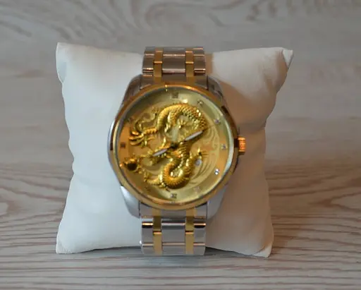 Чоловічий наручний годинник Skmei 9193 Дракон браслет (Сріблястий браслет) - фото 7