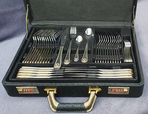 Набор столовых приборов Swiss Family 187 Versace на 12 персон в подарочном кейсе 48 предметов - фото 3