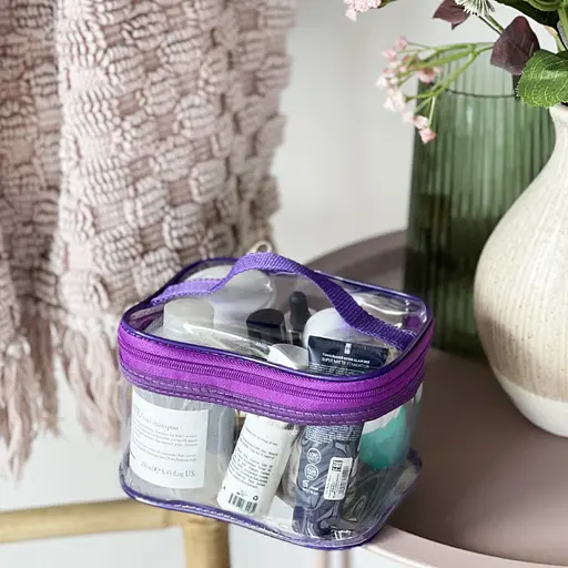 Комплект прозорих косметичок 2 шт (фіолетовий) - фото 3