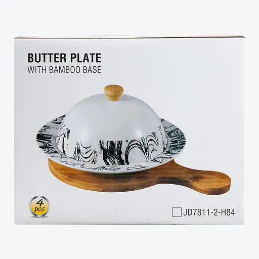 Масленка Yiwu фарфоровая 25х18.5х9 см с крышкой и дощечкой HP-1224 - фото 8