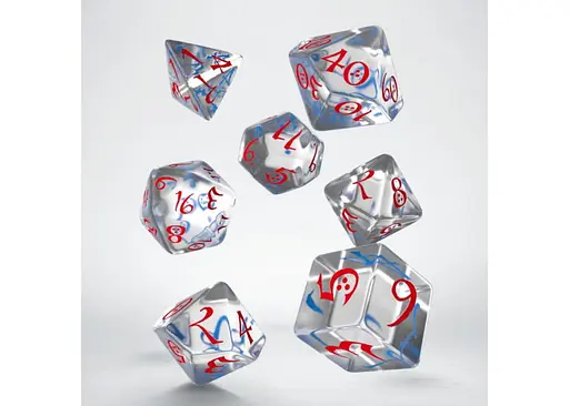 Набор кубиков Classic RPG Translucent & blue-red Dice Set , 7 шт. (SCLE03) - фото 2