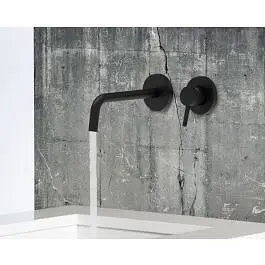 Змішувач для раковини настінний Paffoni Light вилив 123 мм black matt LIG104NO70, Чорний матовий - фото 6