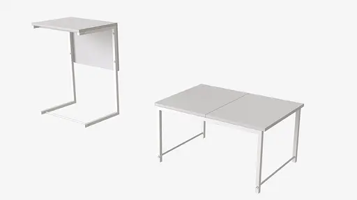 Стол журнальный приставной Терри Комбо Ferrum-decor 345x662x440 Белый металл ДСП Белый 16 мм (FRD-105143) - фото 4