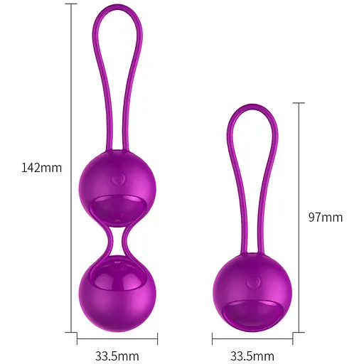 Вагінальні кульки B - Series Fox Kegel Balls Set (фіолетовий) - фото 2