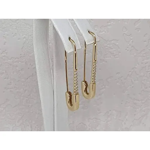 Золотые серьги Империя золота Булавочки с фианитами. СВ703И - фото 3