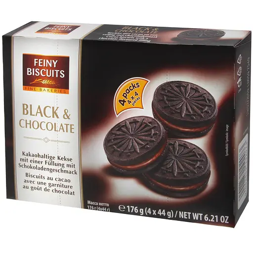 Утинка. Печенье Feiny Biscuits с черным шоколадом 176 г